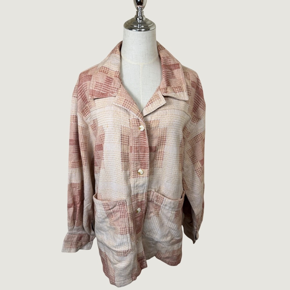 We The Free Free People Aztec Boho Chore Coat Shacket Terracotta Small OB2017794